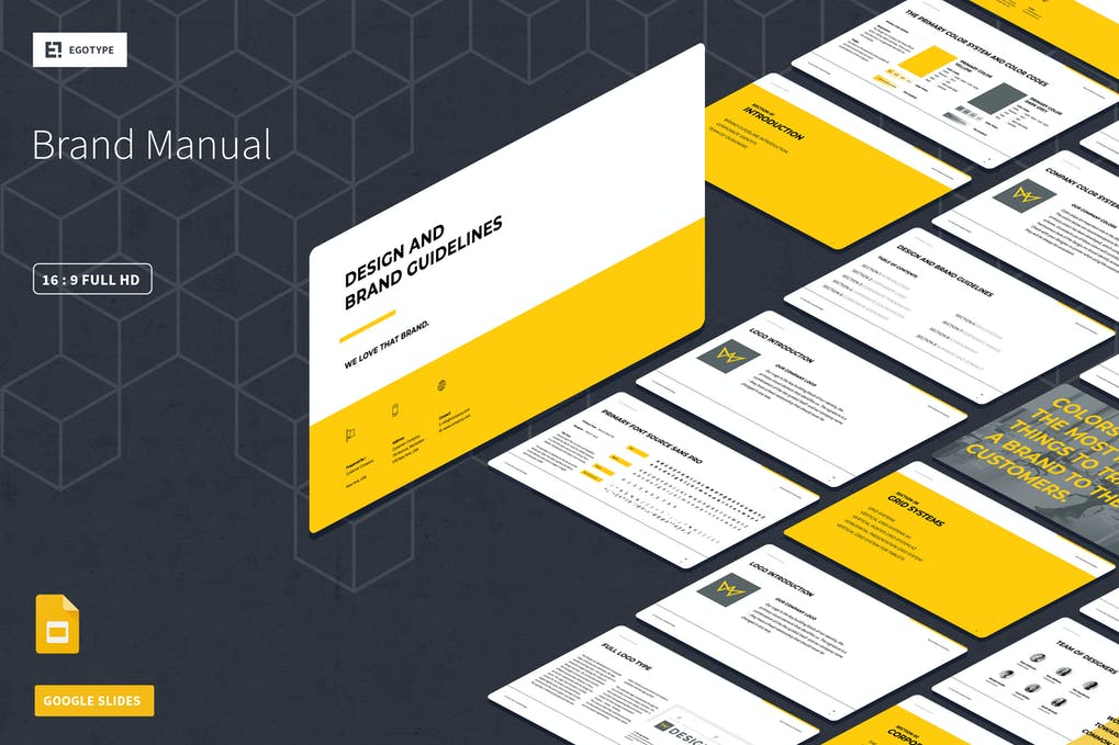 Google Slides Presentation for Brand Manual