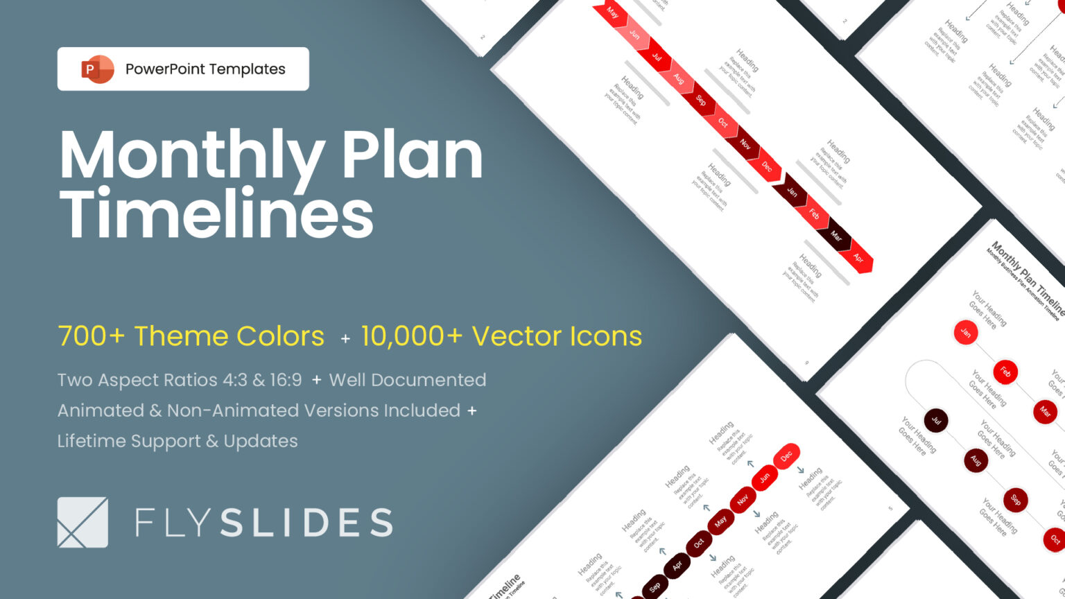 Monthly Plan Timeline Diagrams PowerPoint