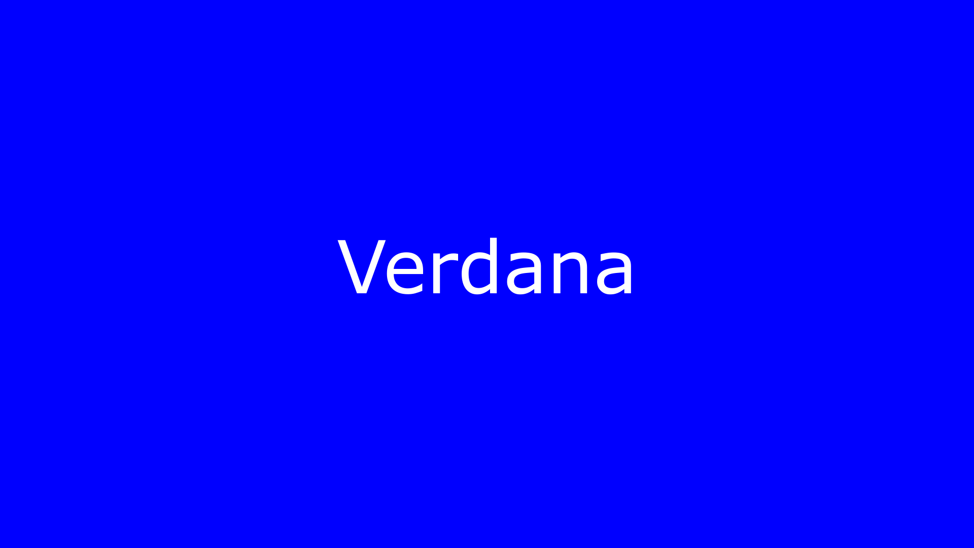 Font Style Verdana